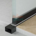 1. Funderingskoker (Basis) Alternatieve tekst Aluminium funderingskoker RAL 9005 zwart voor 4-spoor glazen schuifwand 322 cm breed